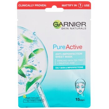 Skin Naturals Pure Active - Hydratačná textilná maska proti nedokonalostiam obohatená o čajovník a kyselinu salicylovú
